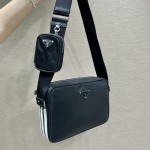 프라다 PRADA 남성 남자 2VH142 아디다스 리나일론 숄더백 블랙