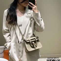 에르메스 HERMES 미니 할잔백 togo가죽 금장 은장 22cm
