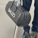셀린느 CELINE 프린트 트리옹프 캔버스 블랙 더플백 113852