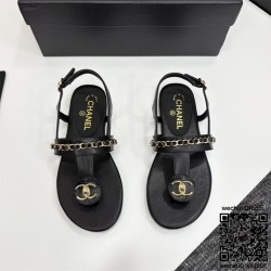 샤넬  힐 샌들 슬리퍼
