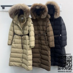 버버리 롱 패딩 여성용 거위털90%