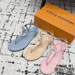 루이비통 LV 써클 로고 T스트랩 여성 샌들 플랫 쪼리